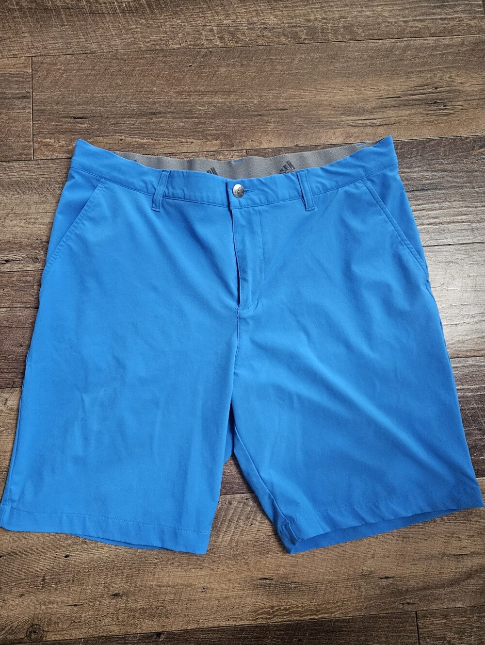Adidas Men's Bright Blue Flat-Front Performance Shorts